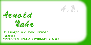 arnold mahr business card